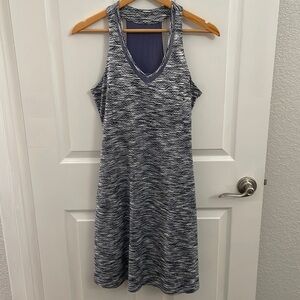 MPG Activewear V-neck Sleeveless Dress with Built-in Bra and Mesh Panels